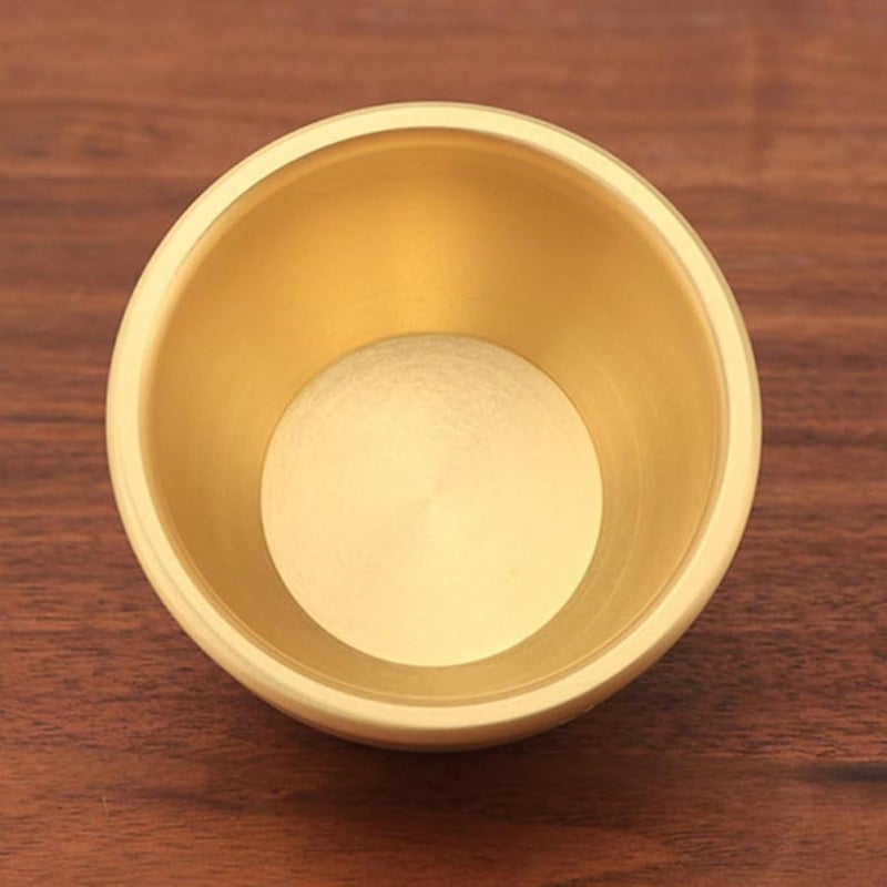 وعاء قرن الوفرة النحاسي، منفضة سجائر، زخرفة ذهبية التشطيب، حاوية تخزين لغرفة المعيشة المنزلية - Image 4